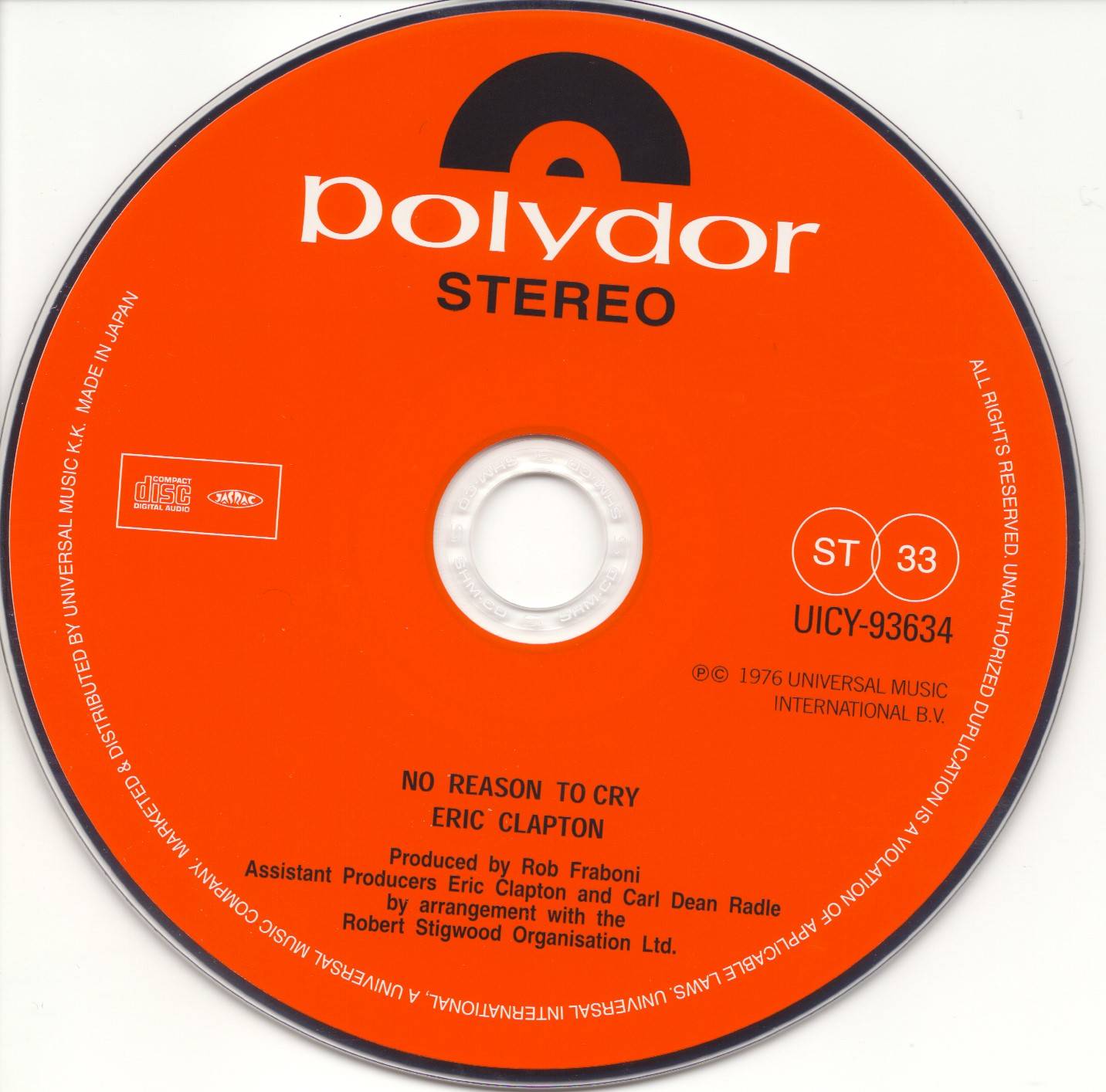 Eric Clapton No Reason To Cry : CD JPN